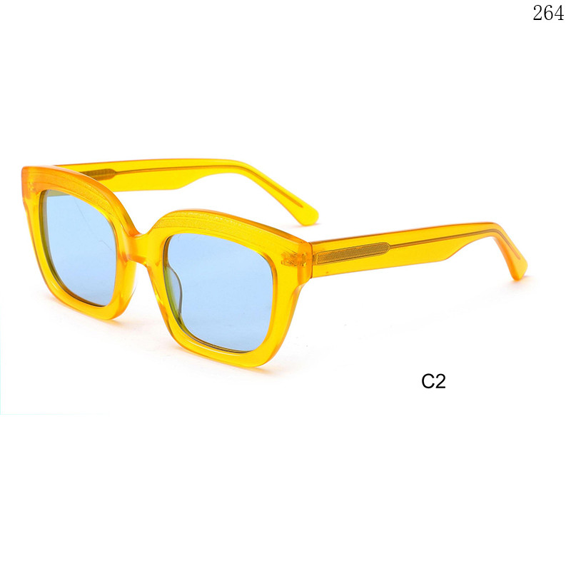 Dachuan Optical HS2855 China Supplier Vintage Design Acetate Óculos de sol Sunglasses with Logo Custom (7)